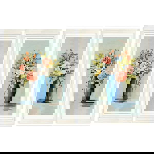 Exceptional Art The Pastel Bouquet Duo - Cream Hurstwood frame