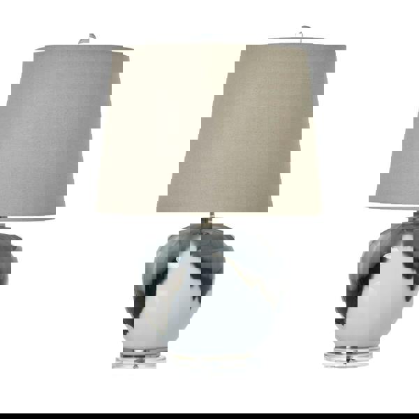 Hill Interiors Glass Table Lamp (UK Plug) - Grey - 