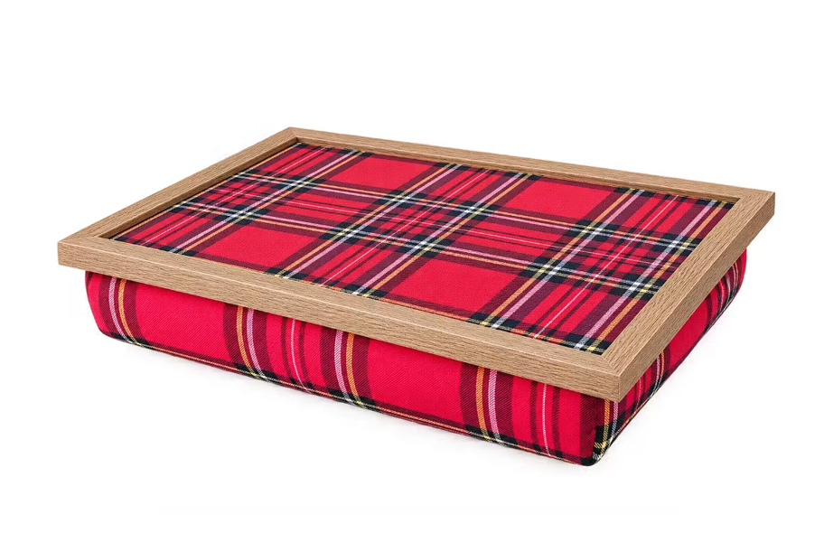 Made in the Mill Royal Stewart Red Tartan Luxury Lap Tray with Bean Bag