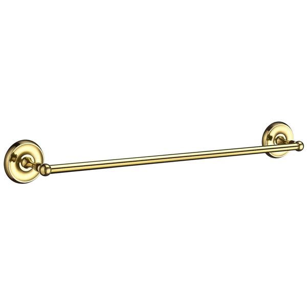 Polished brass towel rail