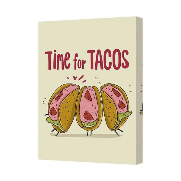 Benjamin Tate Design Time for Tacos Canvas Art Print on Deep Wood Frame