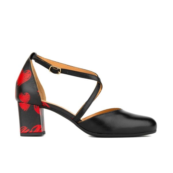 Embassy London Dannii - Lovehearts - Women's leather closed toe comfortable 2.4 inch heel sandal