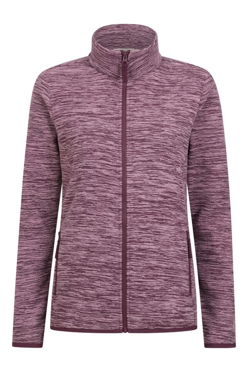 Mountain Warehouse Womens/Ladies Snowdon II Melange Full Zip Fleece Jacket - Burgundy