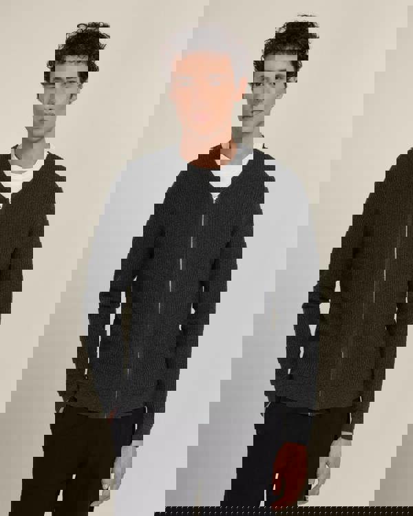 Larsson & Co Lihme - Ribbed V-Neck Cardigan