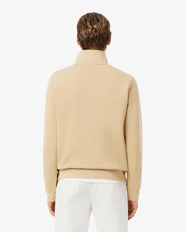 Lacoste Zippered Stand-Up Collar Cotton Sweatshirt - Millet 8XF