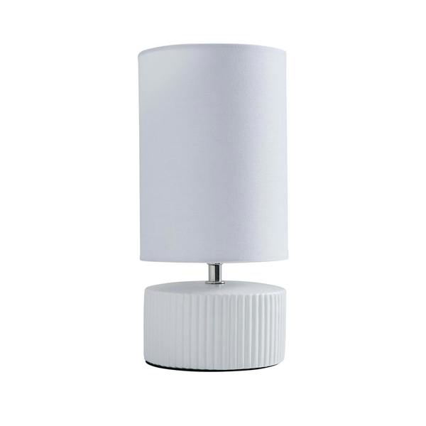 Pagazzi Lighting Linden White Ribbed Ceramic Table Lamp