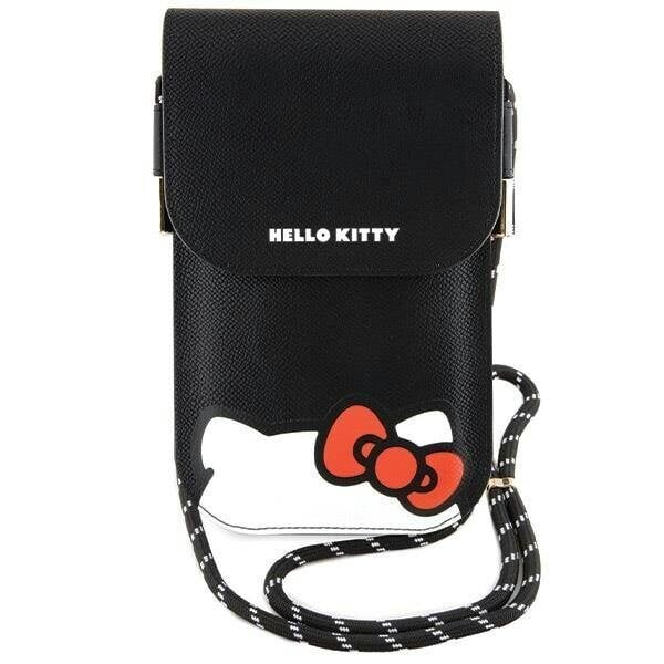 Hello Kitty Leather Hiding Kitty Cord Universal Phone Bag Black - HKOWBPSCKEK