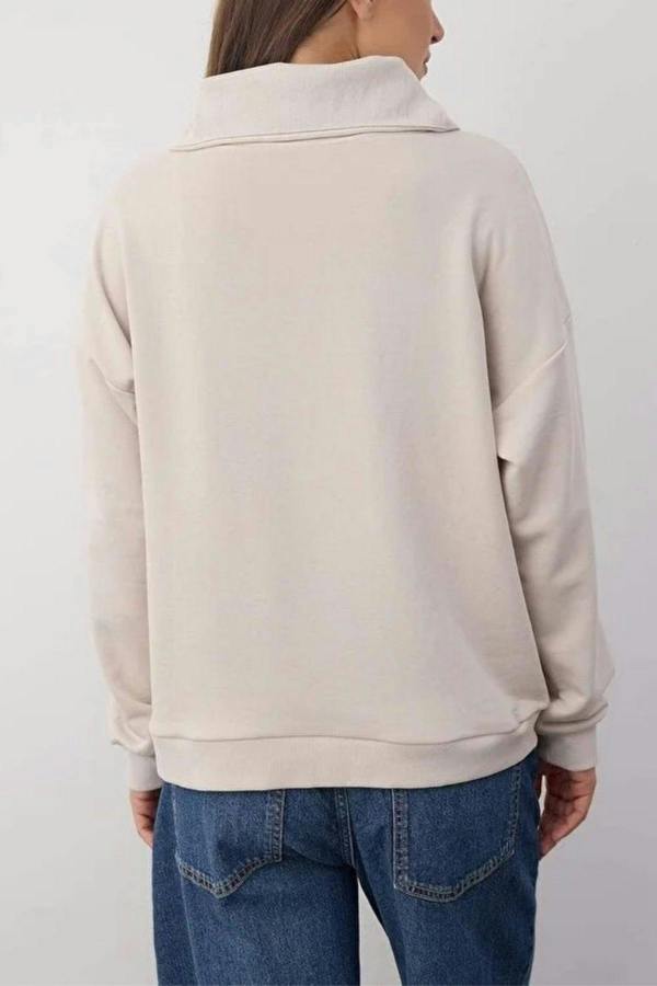 WOVCOR Polo Neck Knit Sweatshirt