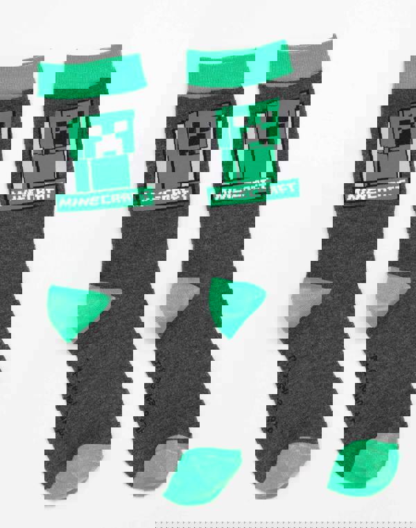 Minecraft Boys Green Creeper Graphic - Boxed Set Mug and Sock Gift Set (One Size)