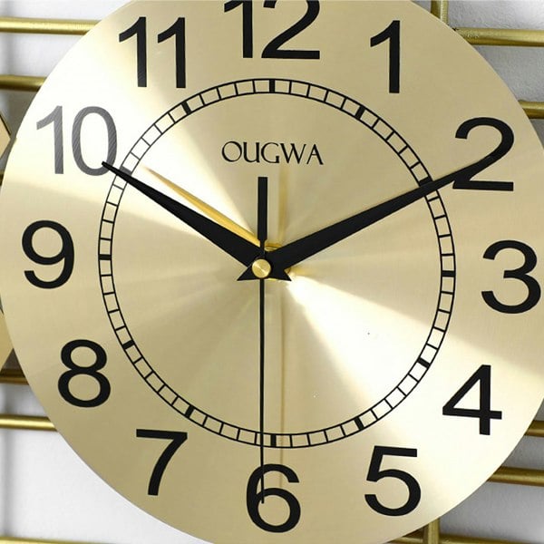 Clark Art Deco Wall Clock, Silent Clock, Gold-Weilai-Weilai Concept
