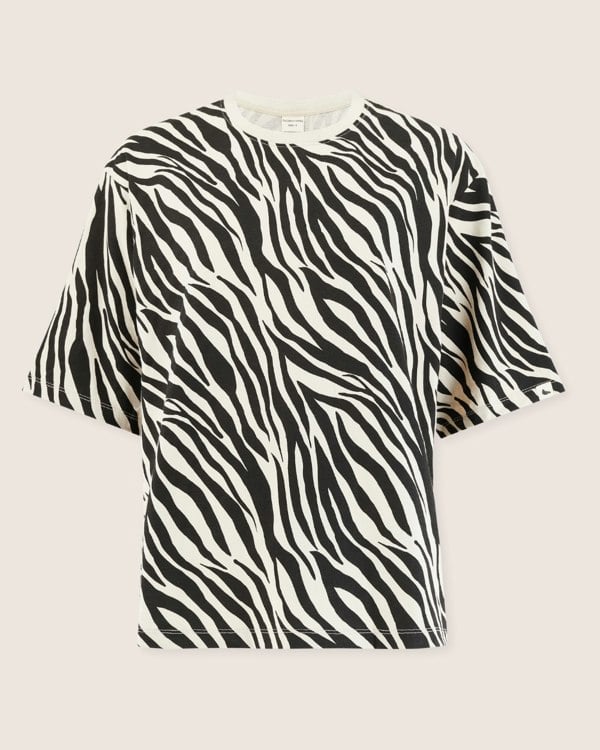 Elsie Multicolour Zebra Streak Print Oversized T-Shirt - image 2