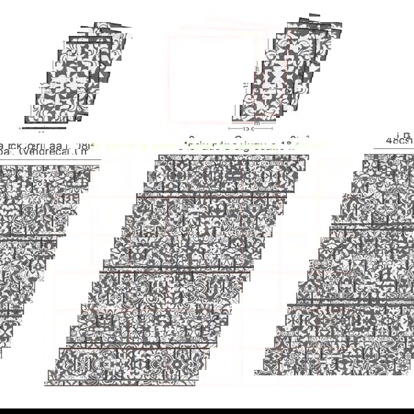 WALPLUS WT1543 - Vintage Cracked Design Medieval Tiles Wall Stickers - 15 cm x 15 cm - 24 pcs