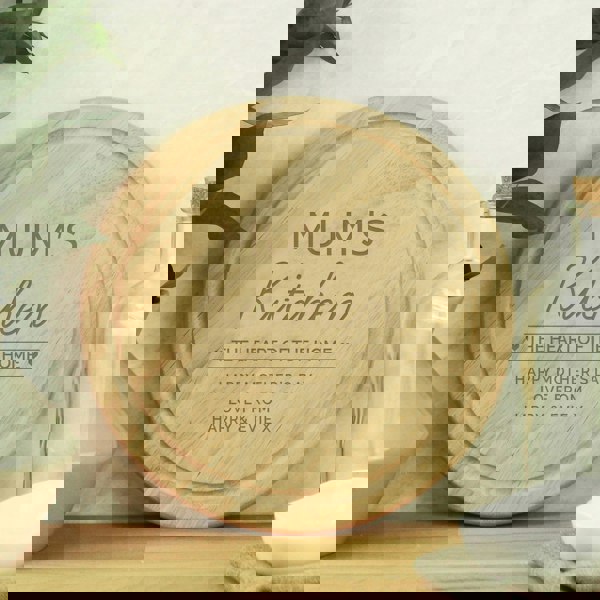 Personalised Memento Company Personalised Heart of the Home Round Wooden Chopping Board