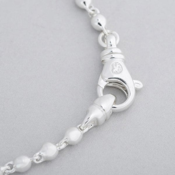 T. H. Baker Argentium Silver 7.7 Inch Fancy Ball Chain Bracelet ARG-943024-7.7