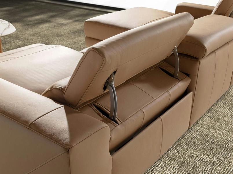 Angel Cerdá Brown leather chaise longue recliner sofa 6287/6286