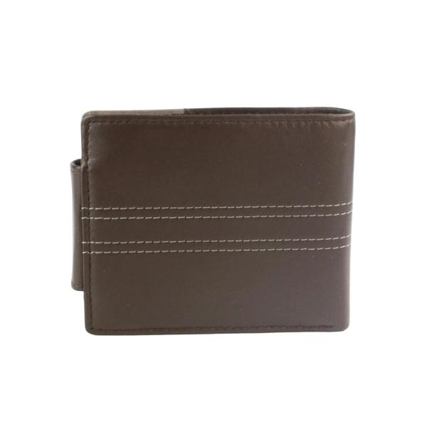 Eastern Counties Leather Scott Contrast Panel Leather Wallet - Brown/Taupe - 