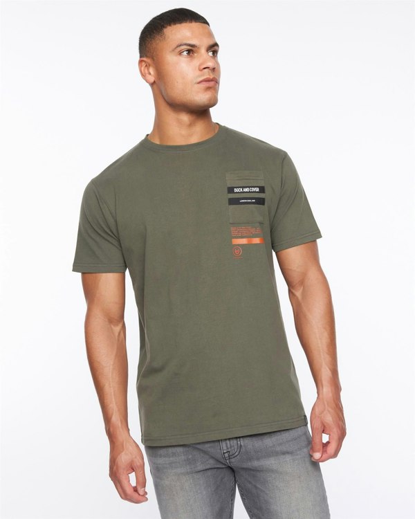 Duck and Cover Heningys T-Shirt - Dark Olive