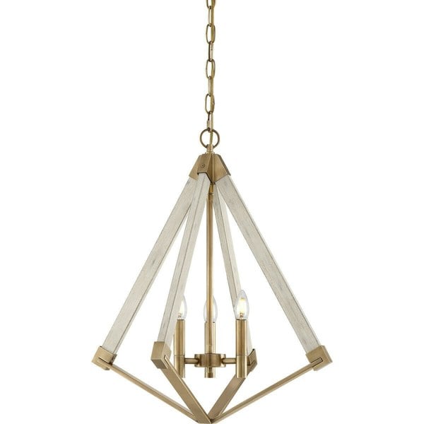 3 Bulb Chandelier Hanging Pendant LIght Weathered Brass LED E14 60W Bulb Loops