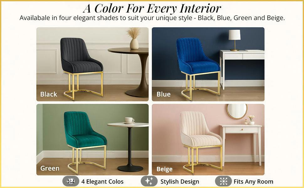 HYGRAD BUILT TO SURVIVE Luxe Velvet Dining Chairs with Gold Legs – Set of 2 | HYGRAD®