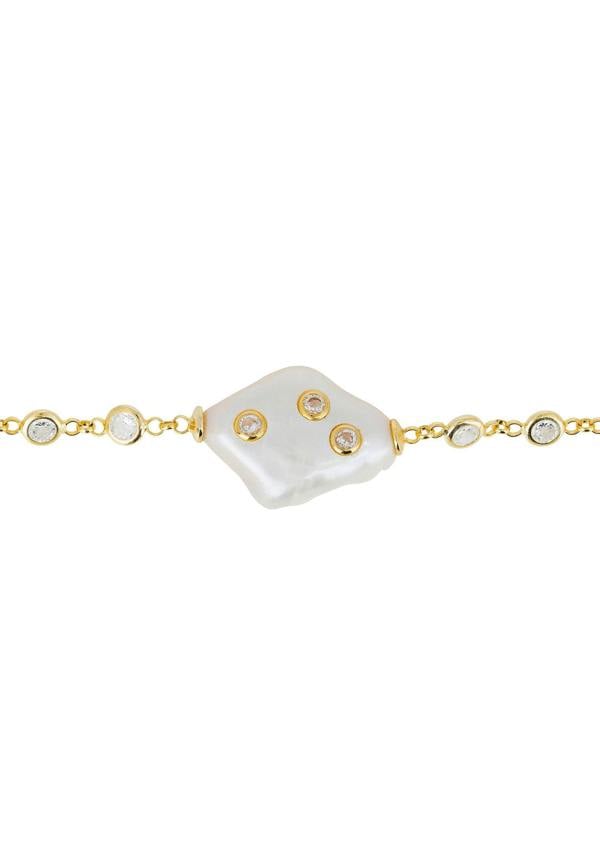 Latelita Polka Dot Baroque Pearl Bracelet Gold