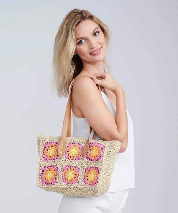 Pia Rossini Aurora - Straw Tote Bag