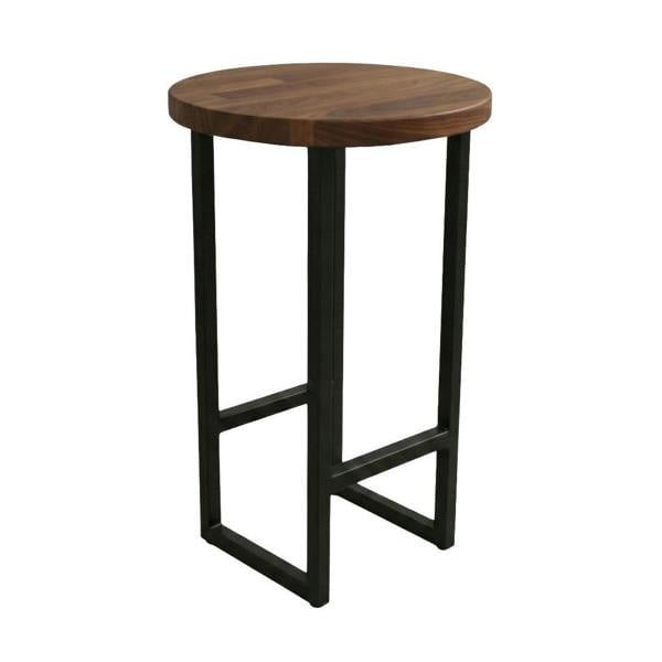 TRL Furniture Staved Walnut Round Breakfast Bar Stool