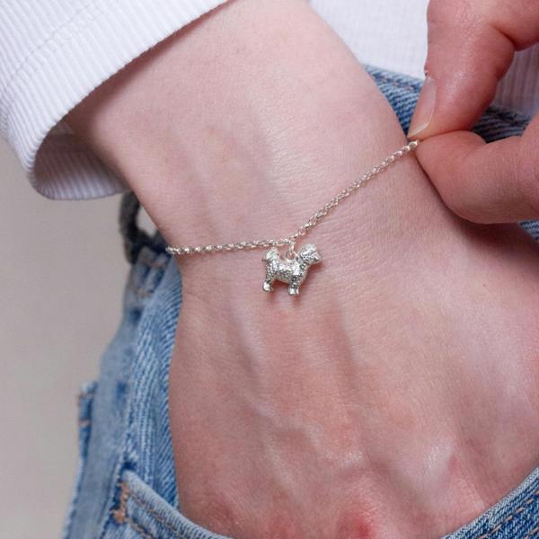 Bichon Frise Chain Bracelet - Personalised - Sterling Silver - MYLEE London