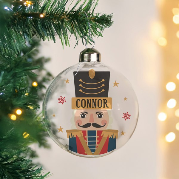 Personalised Memento Company Personalised Nutcracker Christmas Glass Bauble