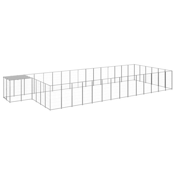 Berkfield Dog Kennel Silver 26.62 m�__ Steel