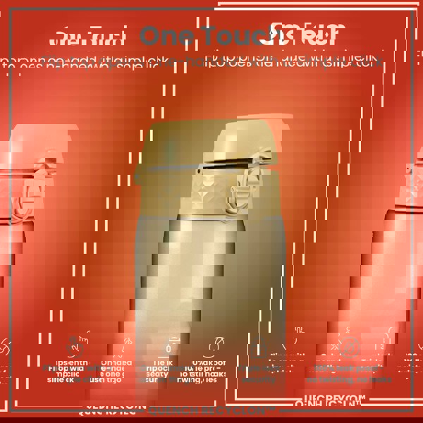 ION8 Leak Proof 1 litre Water Bottle, Recyclon, Desert, 1L