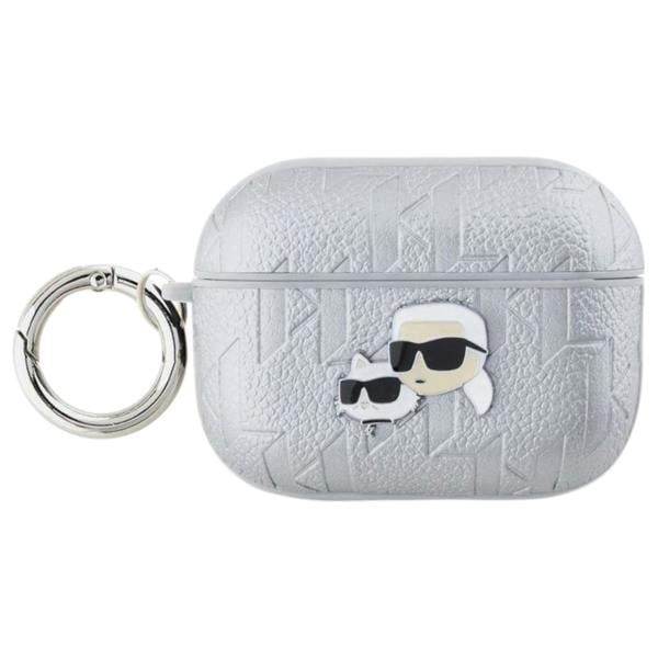 Karl Lagerfeld PU Embossed Karl and Choupette Head Case for AirPods Pro 2 Silver -  KLAP2PGKCPS