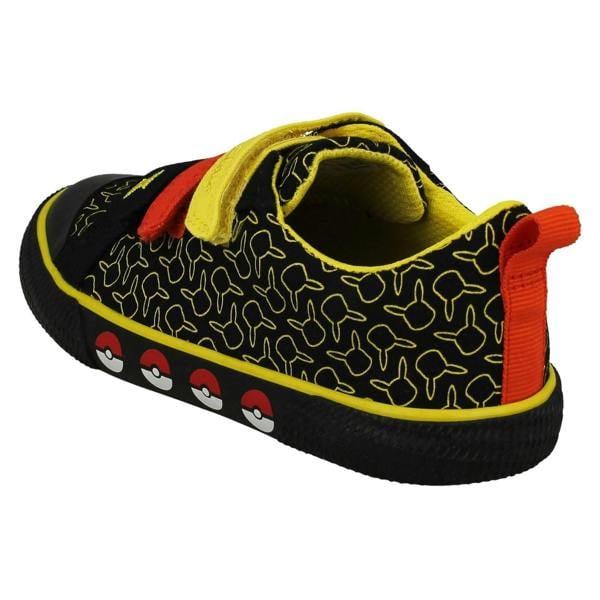 Clarks Childrens Clarks Pokemon Detailed Hook and Loop Canvas Shoes Foxing Mist