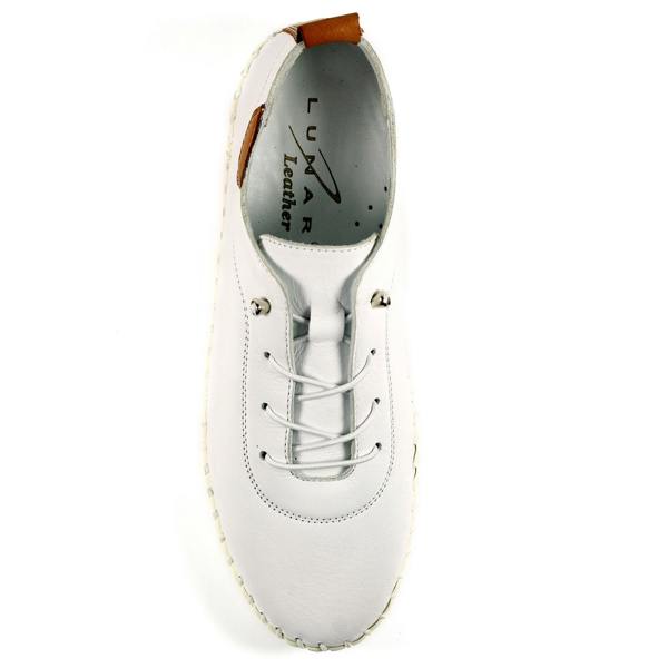 Lunar Womens/Ladies Flamborough Leather Shoes - White - 