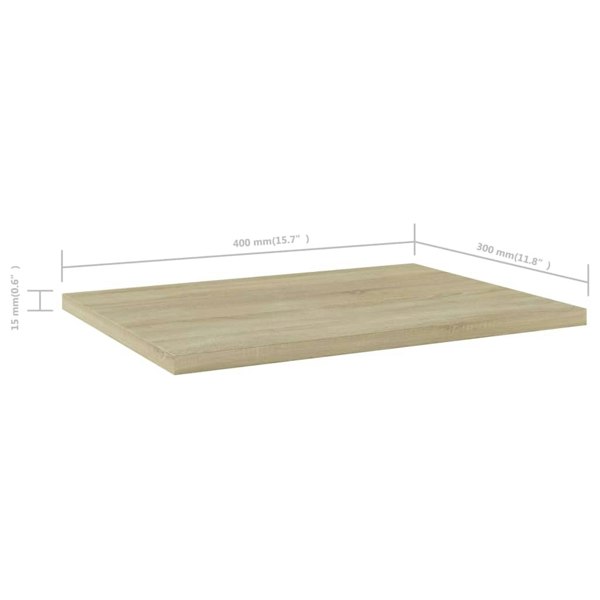 Berkfield Bookshelf Boards 4 pcs Sonoma Oak 40x30x1.5 cm Engineered Wood