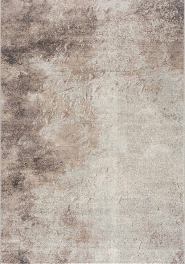 Abstract Design Living Room Rug in Brown has a deep soft
