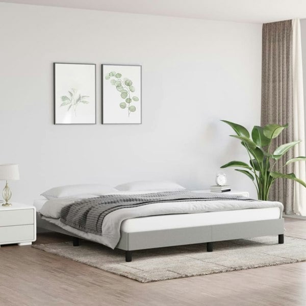 Berkfield Bed Frame Light Grey 180x200 cm 6FT Super King Fabric
