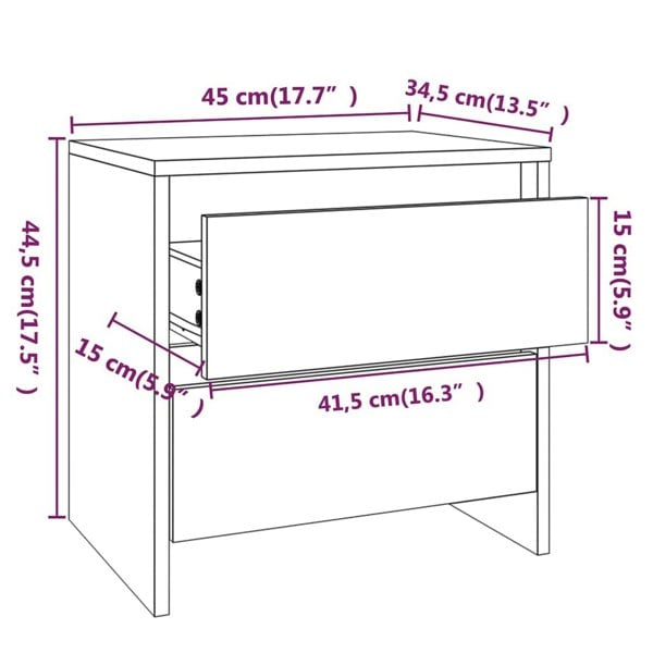 Berkfield Bedside Cabinets 2 pcs Sonoma Oak 45x34.5x44.5 cm Engineered Wood