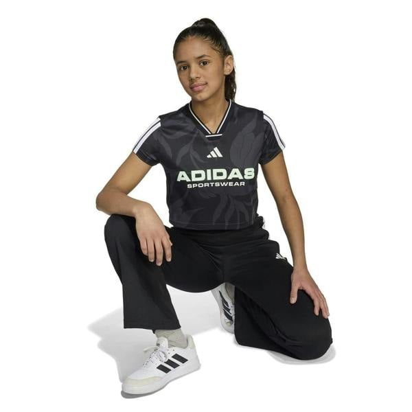 Adidas Childrens/Kids House Of Tiro Crop T-Shirt - Black/White - 