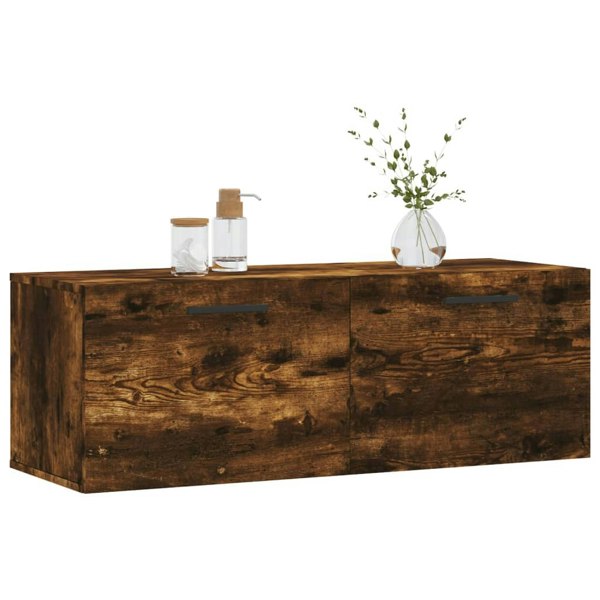 Berkfield Wall Cabinet Smoked Oak 100x36.5x35 cm Engineered Wood