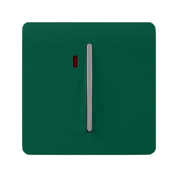 Trendi Switch 1 Gang 45 Amp Cooker Switch with Neon in Dark Forest Green