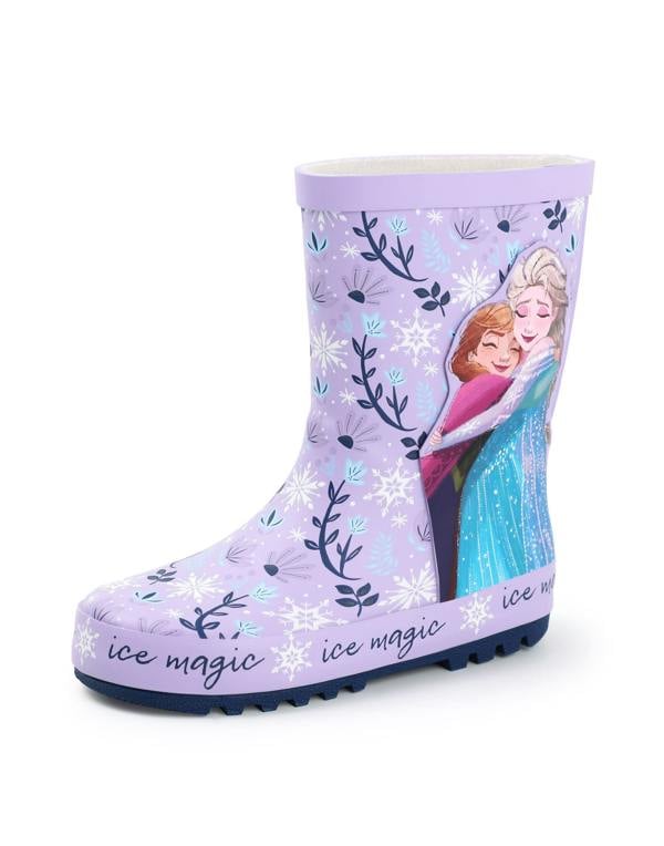 Disney Frozen Girls Purple Elsa & Anna Wellington Boots without Handles