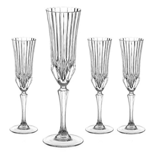 Diamante Champagne Prosecco Flutes 'Biba' Vintage Style - Set of 4