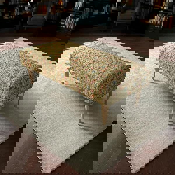 Artisan stitched ottoman footrest with storage, front view