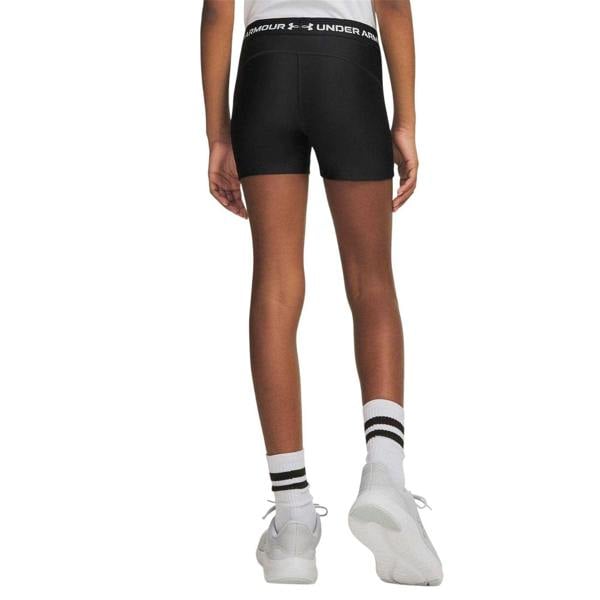 Under Armour Girls HeatGear Workout Compression Shorts - Black/White - 