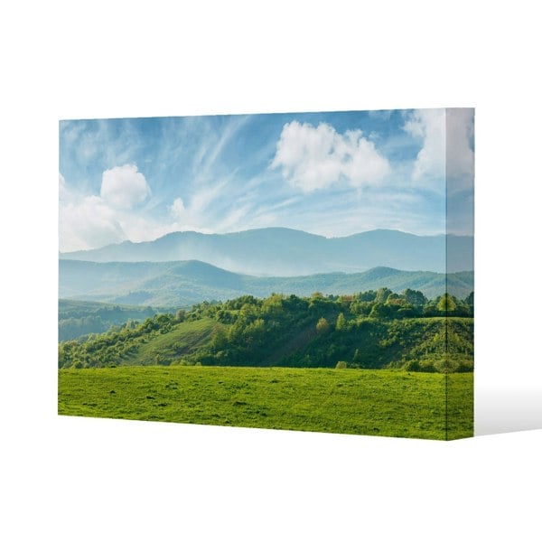 Benjamin Tate Design panorama of beautiful countryside of romania Slim Style Canvas Print  40x60cm , 15mm Slim Real wood.