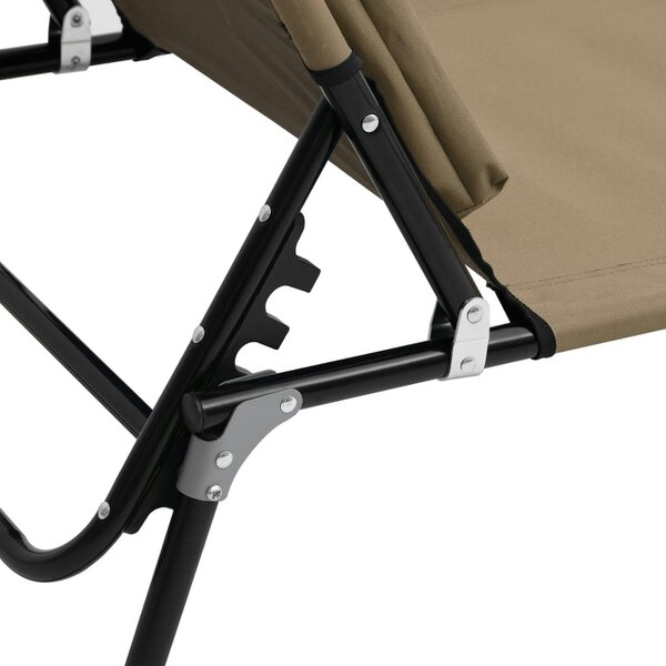 Berkfield Folding Sun Lounger Taupe Oxford Fabric&Powder-coated Steel