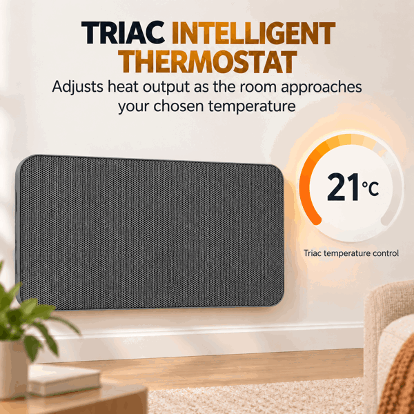 Mylek Radiator Mica Panel Radiant Heater, Wifi Enabled Smart APP 2000W Electric, Triac Thermostat
