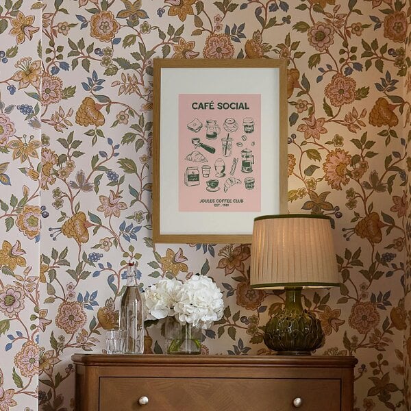 Joules 89 Breakfast Club Pink A2 Wood Frame | Pink