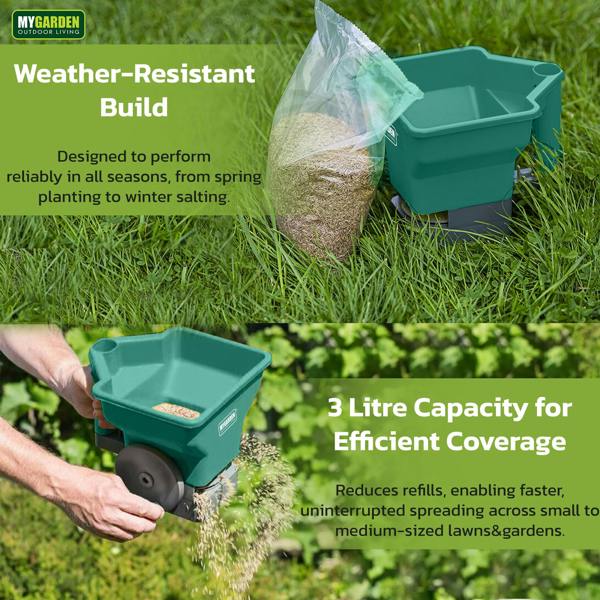 My Garden Outdoor Living My Garden Seed Spreader 3L with Spatula - Handheld Seed Dispenser - Durable & Lightweight Evenly Grass Seed Spreader