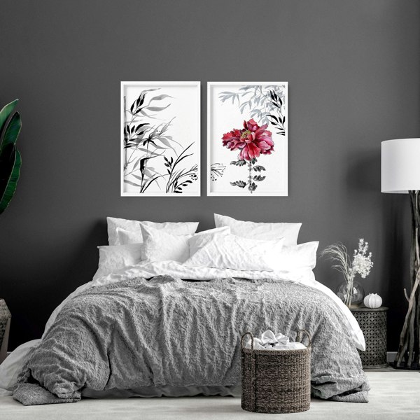 Art decor for walls | set of 2 Japanese wall art prints for bedroom